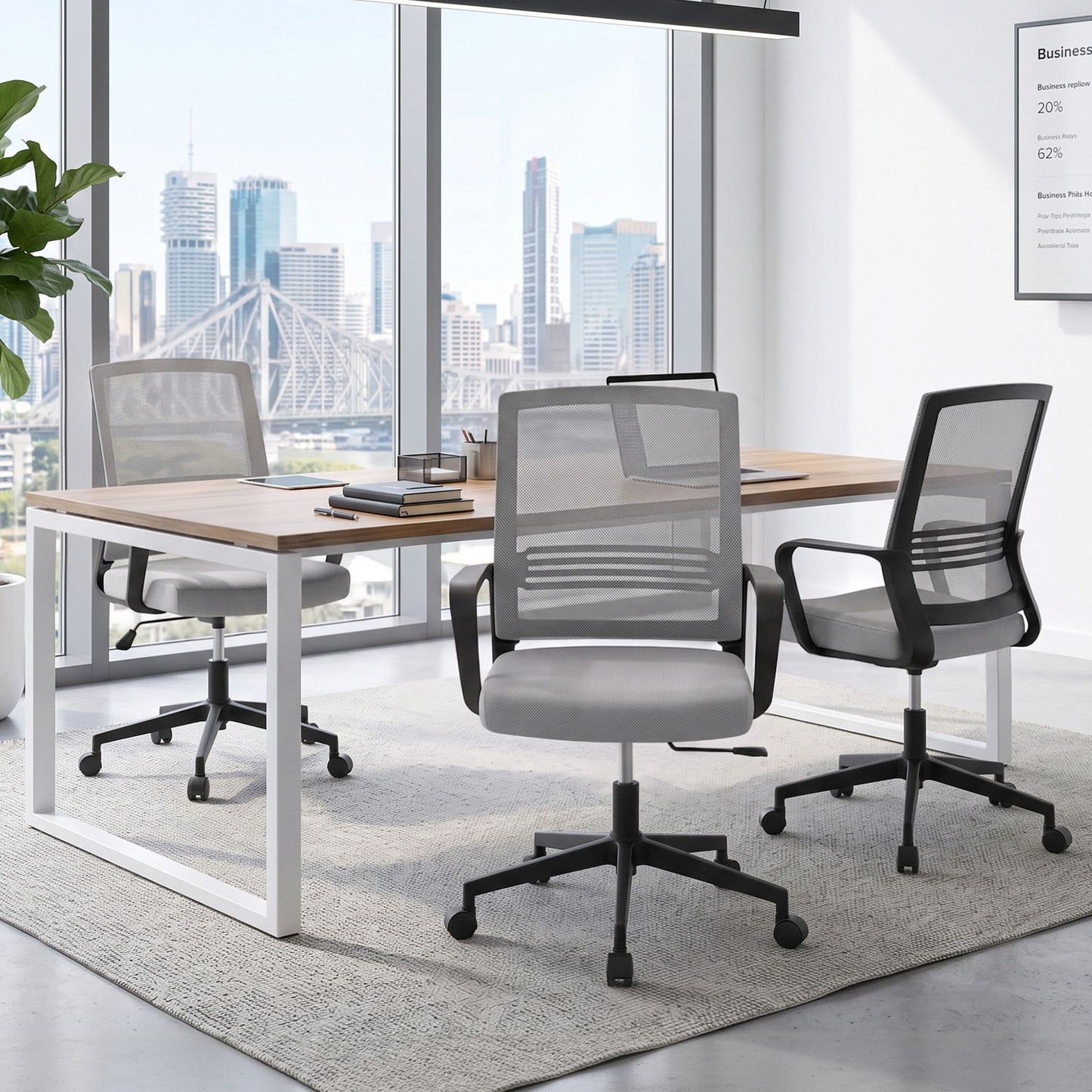 Artiss Mesh Office Chair Mid Back Grey