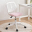 Artiss Ergonomic Office Chair Armless Study Chair Height Adjustable for Girls Boys Teens Pink