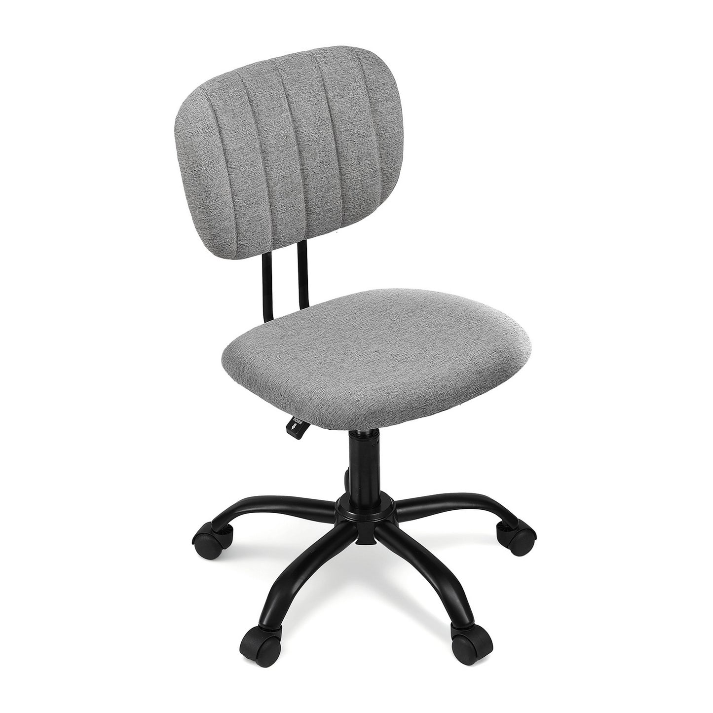 Artiss Armless Office Chair with Wheels, Ergonomic 360° Swivel Home Office Desk Chair, Height Adjustable Computer Task Chair with Fabric Back and Seat for Small Space, Grey