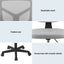 Artiss Armless Office Chair with Wheels, Ergonomic 360° Swivel Home Office Desk Chair, Height Adjustable Computer Task Chair with Fabric Back and Seat for Small Space, Grey