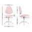 Artiss Armless Office Chair Ergonomic Soft Fleece Height Adjustable Vanity Desk Chair Pink