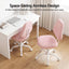 Artiss Armless Office Chair Ergonomic Soft Fleece Height Adjustable Vanity Desk Chair Pink