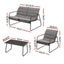 Gardeon 4PCS Outdoor Sofa Set Table and Chairs Cushion textilene Patio Furniture
