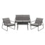 Gardeon 4PCS Outdoor Sofa Set Table and Chairs Cushion textilene Patio Furniture