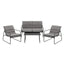 Gardeon 4PCS Outdoor Sofa Set Table and Chairs Cushion textilene Patio Furniture