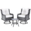 Gardeon 3PC Outdoor Furniture Bistro Set Lounge Wicker Swivel Chairs Table Cushion Grey