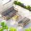 Gardeon 5-Seater Outdoor Sofa Set Wooden Lounge Setting 6PCS