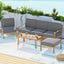 Gardeon 5-Seater Outdoor Sofa Set Wooden Lounge Setting 6PCS