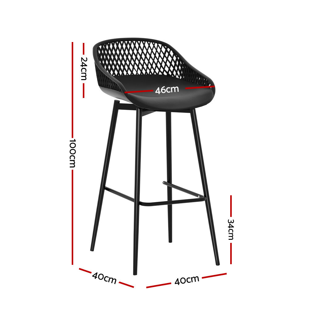 Gardeon 4pcs Outdoor Bar Stools Plastic Metal Bistro Patio Dining Chair Balcony