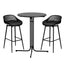 Gardeon 3PC Outdoor Bar Set Stools Dining Chairs Table Patio Furniture Bistro Set Black