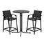 Gardeon 3PC Outdoor Bar Set Stools Dining Chairs Table Patio Furniture Bistro Set Steel Black