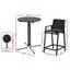 Gardeon 3PC Outdoor Bar Set Stools Dining Chairs Table Patio Furniture Bistro Set Steel Black