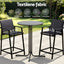Gardeon 3PC Outdoor Bar Set Stools Dining Chairs Table Patio Furniture Bistro Set Steel Black