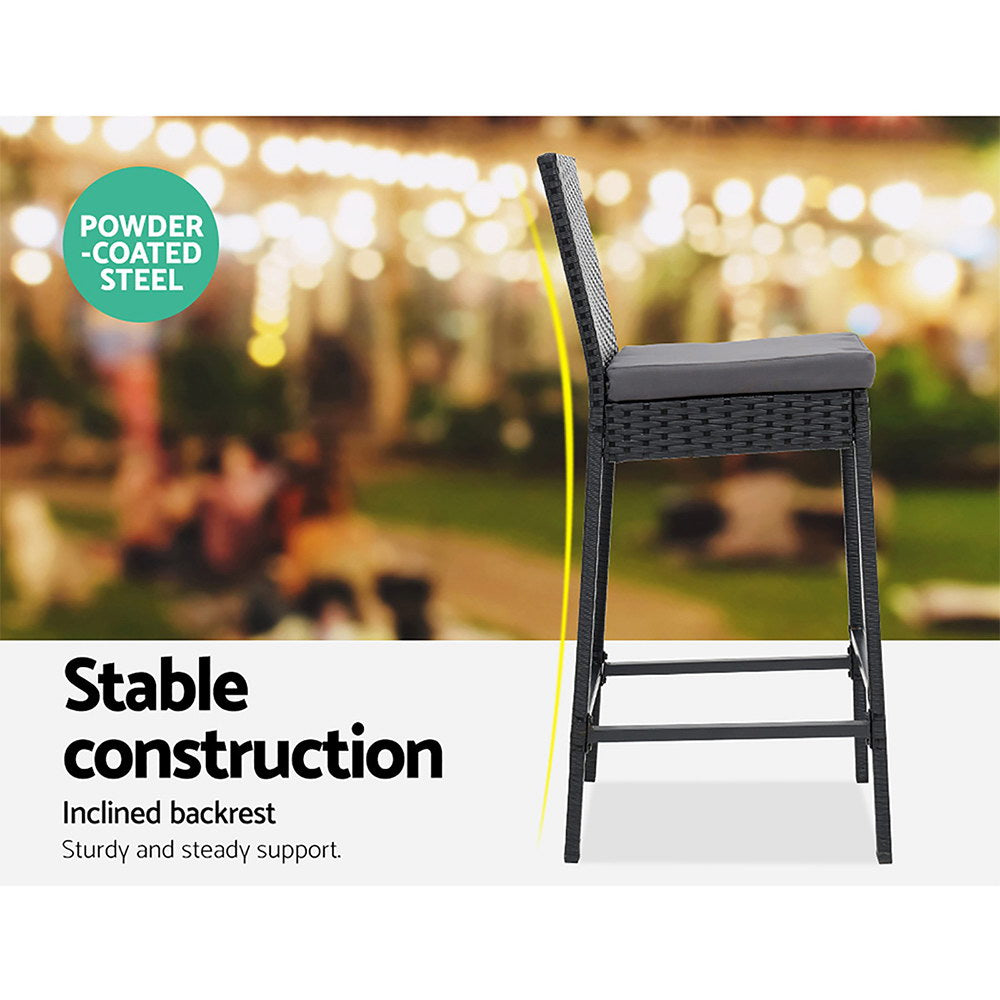 Gardeon Outdoor Bar Set Table Stools Furniture Dining Chairs Wicker Patio Garden