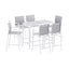 Gardeon 7PCS Outdoor Bar Set Stools Dining Chairs Table Patio Steel Bistro Set White