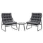 Gardeon 3PC Outdoor Bistro Set Patio Furniture Table and Chairs Steel Dining Chair
