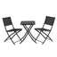 Gardeon Outdoor Bistro Set Folding Table and Chairs Patio Furniture Garden Steel Black
