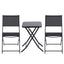 Gardeon Outdoor Bistro Set Folding Table and Chairs Patio Furniture Garden Steel Black