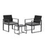 Gardeon 3PC Outdoor Bistro Set Patio Furniture Wicker Dining Chairs Table Cushion Black