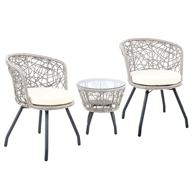 Gardeon Outdoor Patio Chair and Table - Grey