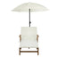 Gardeon Sun Lounge Wood Lounger Outdoor Furniture Umbrella Day Bed Wheel Patio