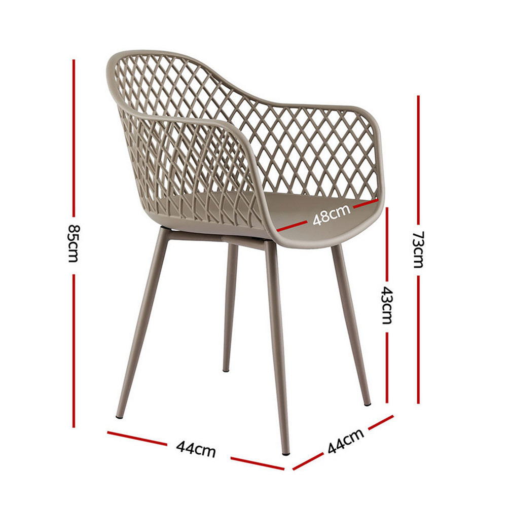 Gardeon 4PC Outdoor Dining Chairs PP Lounge Chair Patio Furniture Garden Coffee