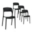 Gardeon 4PC Outdoor Dining Chairs Stackable PP Patio Chair Garden Furniture Black