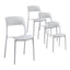 Gardeon 4PC Outdoor Dining Chairs Stackable PP Patio Chair Garden Furniture White