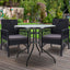 Gardeon Outdoor Furniture Dining Chairs Wicker Garden Patio Cushion Black 3PCS Tea Coffee Cafe Bar Set