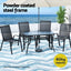 Gardeon 120CM Outdoor Dining Table Steel Parasol Hole Desk Patio Furniture Black