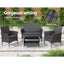 Gardeon 4 Piece Outdoor Dining Set Furniture Setting Lounge Wicker Table Chairs