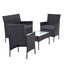 Gardeon 4-piece Outdoor Lounge Setting Wicker Patio Furniture Dining Set Grey