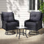 Gardeon Outdoor Chairs Patio Furniture Lounge Setting 3 Pcs Wicker Swivel Chair Table Bistro Set