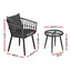 Gardeon 3PC Outdoor Bistro Set Patio Furniture Lounge Setting Table and Chairs Grey