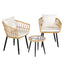 Gardeon 3PC Outdoor Bistro Set Patio Furniture Lounge Setting Table and Chairs Natural