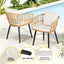 Gardeon 3PC Outdoor Bistro Set Patio Furniture Lounge Setting Table and Chairs Natural