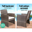 Gardeon Set of 4 Outdoor Lounge Setting Rattan Patio Wicker Dining Set Mixed Grey