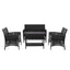 Gardeon 4 PCS Outdoor Furniture Outdoor Lounge Setting Rattan Patio Dining Set