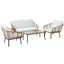 Gardeon Outdoor Furniture Sofa Set 4 Piece Rattan Lounge Set Table Chairs