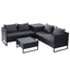 Gardeon 4-Seater Outdoor Sofa Furniture Lounge Set Wicker Setting Black