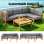 Gardeon 4-Piece Outdoor Sofa Set Wooden Couch Lounge Setting 5PCS