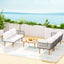 Gardeon 4pcs Outdoor Sofa Set Modular Aluminum Lounge Setting Wooden 5 Seaters