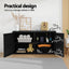 Gardeon Outdoor Storage Cabinet Box Deck Wicker Shelf Chest Garden Shed Tools Black
