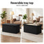 Artiss Storage Ottoman Bench Folding Blanket Box Toy Organiser Foot Stool Black