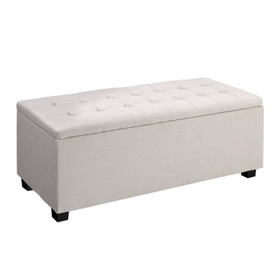 Artiss Large Fabric Storage Ottoman - Beige