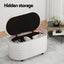 Artiss Storage Ottoman Blanket Box 87cm Boucle Fabric Oval