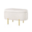 Artiss Storage Ottoman Blanket Box 87cm Velvet Oval White