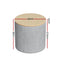 Artiss Storage Ottoman Blanket Box 40cm Linen Round Grey