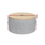 Artiss Storage Ottoman Blanket Box 60cm Linen Round Grey