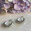 Oblong silver hoop earring – Tarnish Proof Jewellery